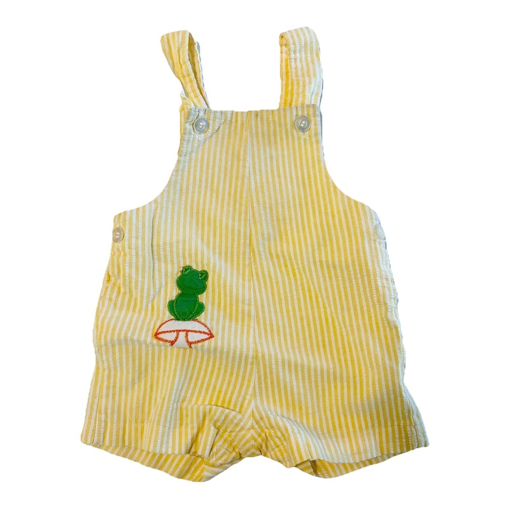 Healthtex Vintage Frog Mushroom Romper Baby Size 12 Months Unisex Boys Girls